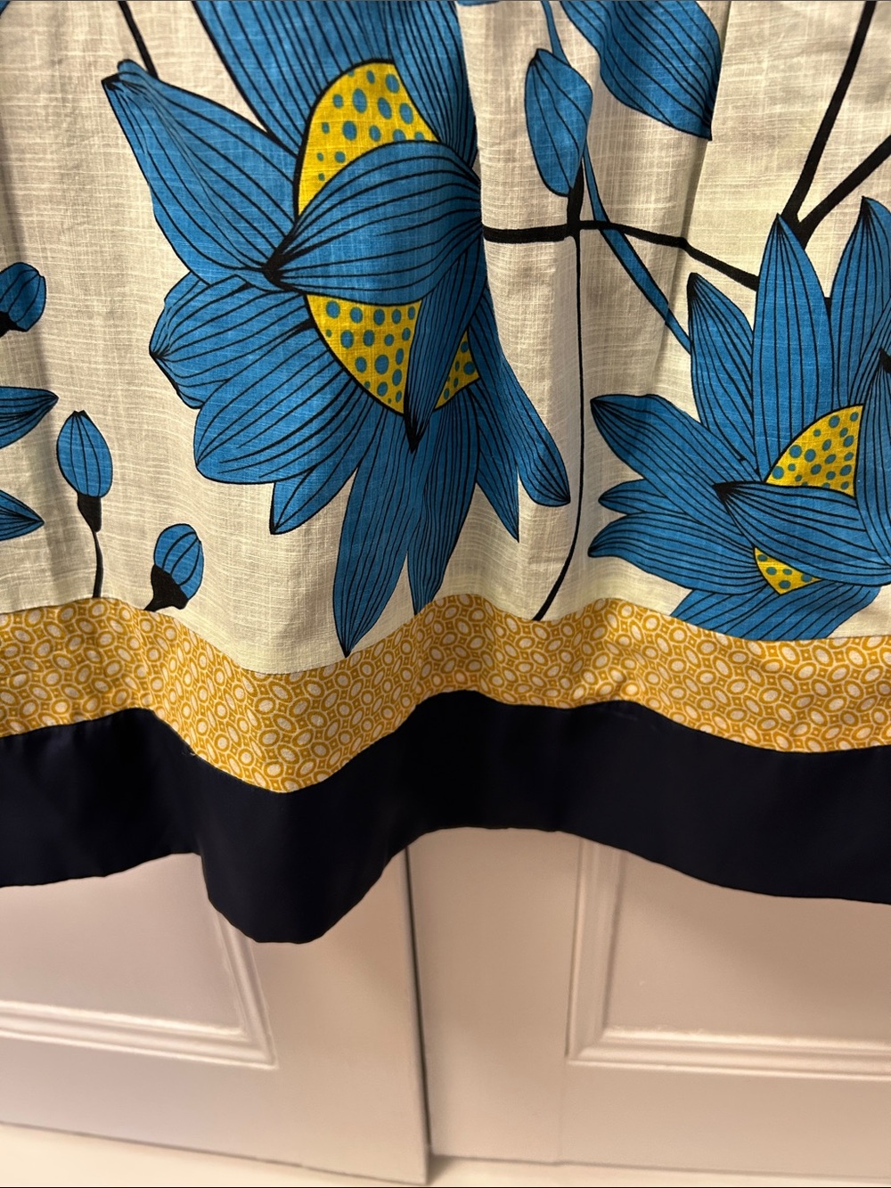 Hype Blue Floral Mini Skirt with Yellow Border - Picture 3 of 8